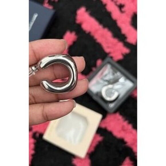 New Thick Chunky Hoops Earrings for Women 18K Real Plated Open Hoop - Picture 2 of 2